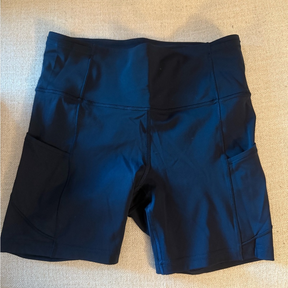 Lululemon Athletica Blue Bike Shorts Moisture-Wicking Performance